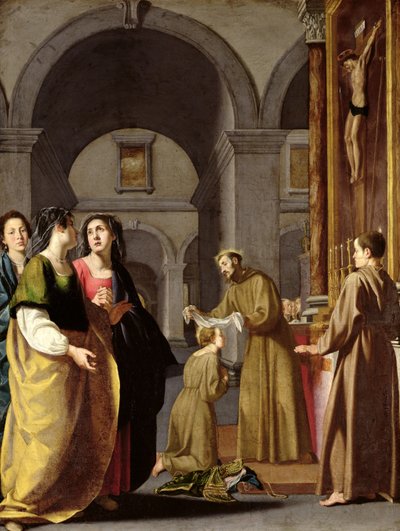 Santa Chiara riceve il velo da San Francesco d